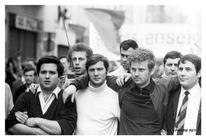 13 mai 1968 - A. Geismar, J. Sauvageot, D. Cohn-Bendit - 02.13mai1968-manifestationunitaire.J-P.-Rey.jpg